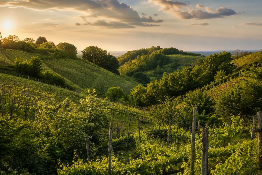 Vigneti di San Colombano al Lambro al tramonto
