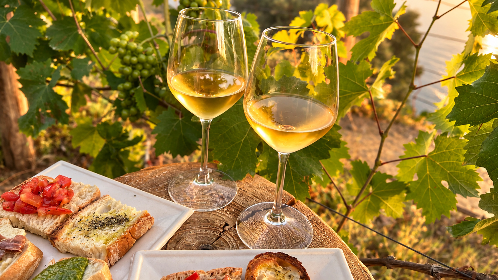 Calici di vino durante una degustazione in un contesto italiano