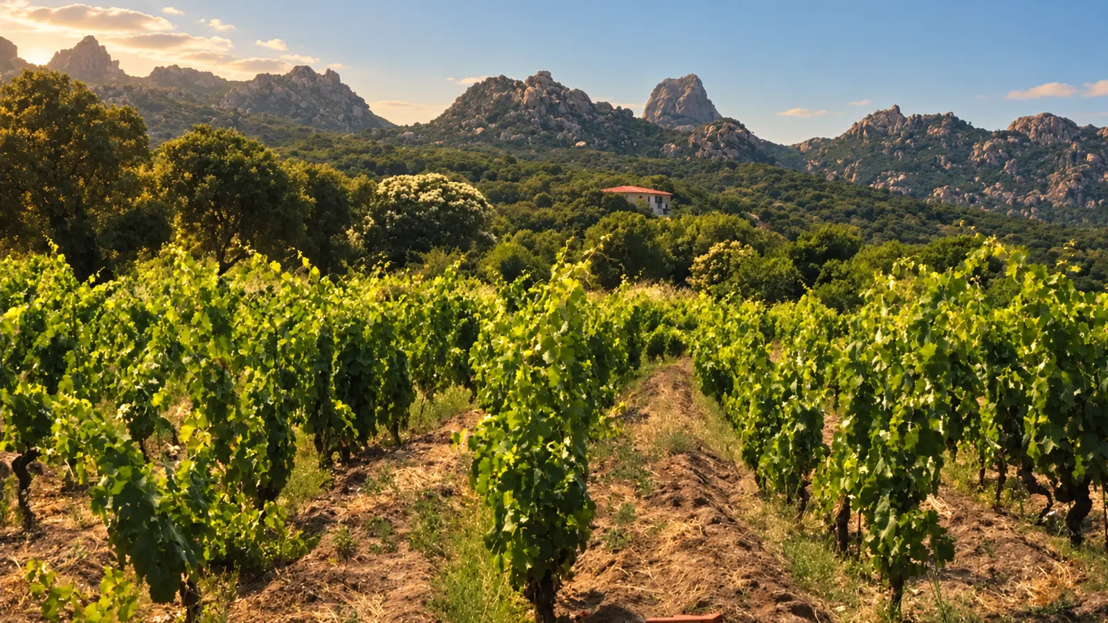 Vigneti tra i rilievi granitici di Aggius, in Gallura